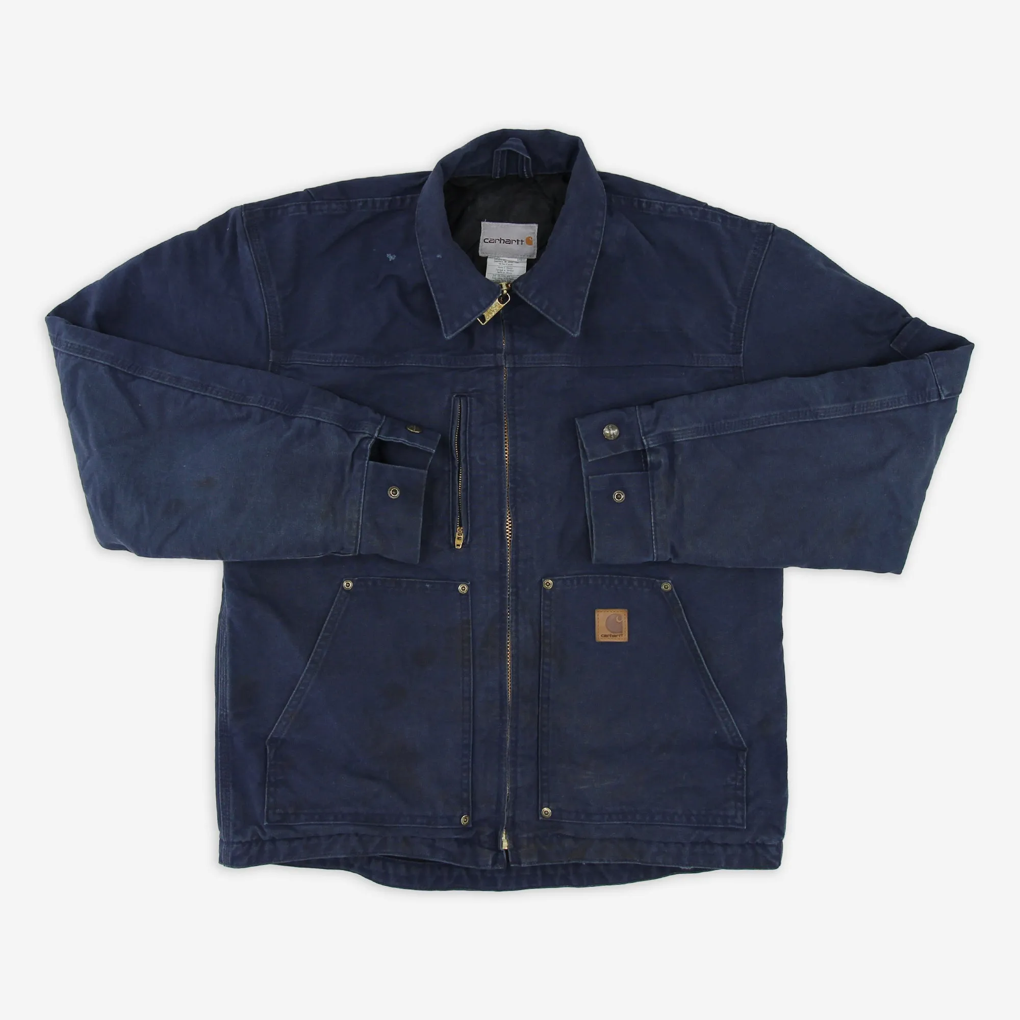 Thrashed Carhartt 378-20 Quilted Nylon Lined Work Jacket Medium