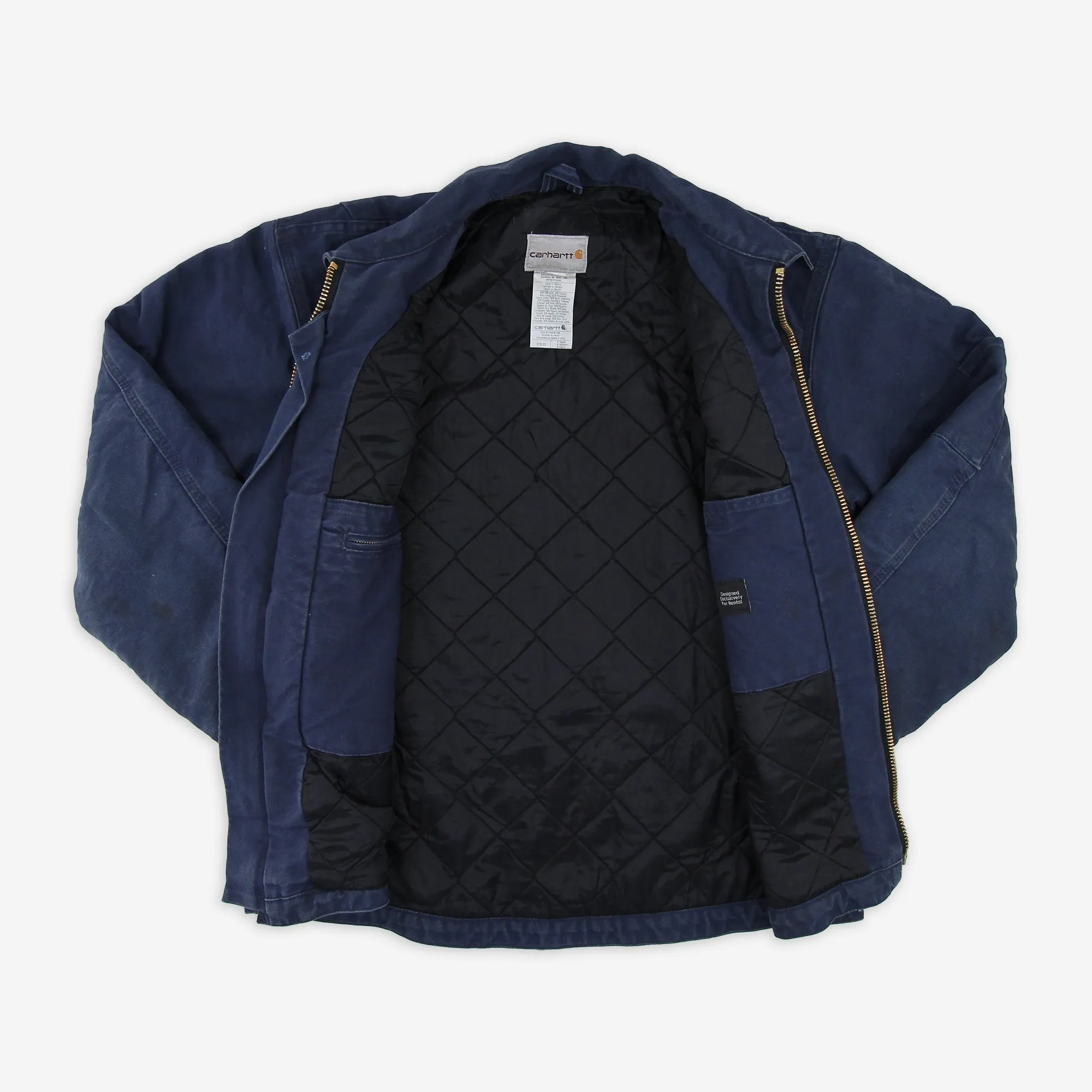 Thrashed Carhartt 378-20 Quilted Nylon Lined Work Jacket Medium