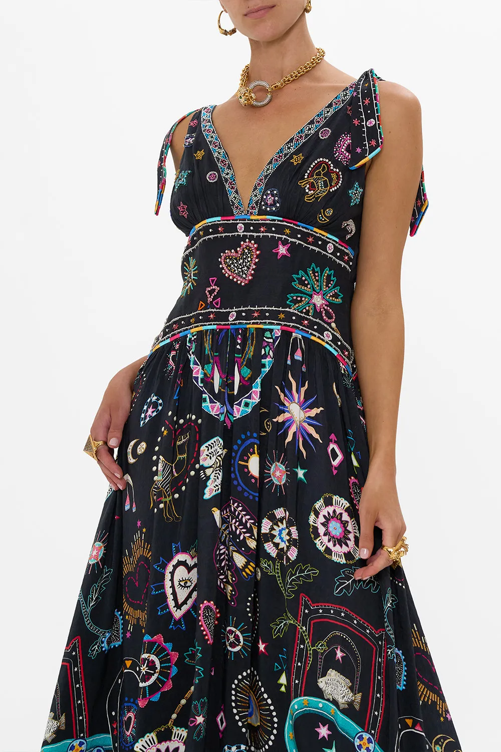 TIE SHOULDER DRESS NUBIAN NIGHTS