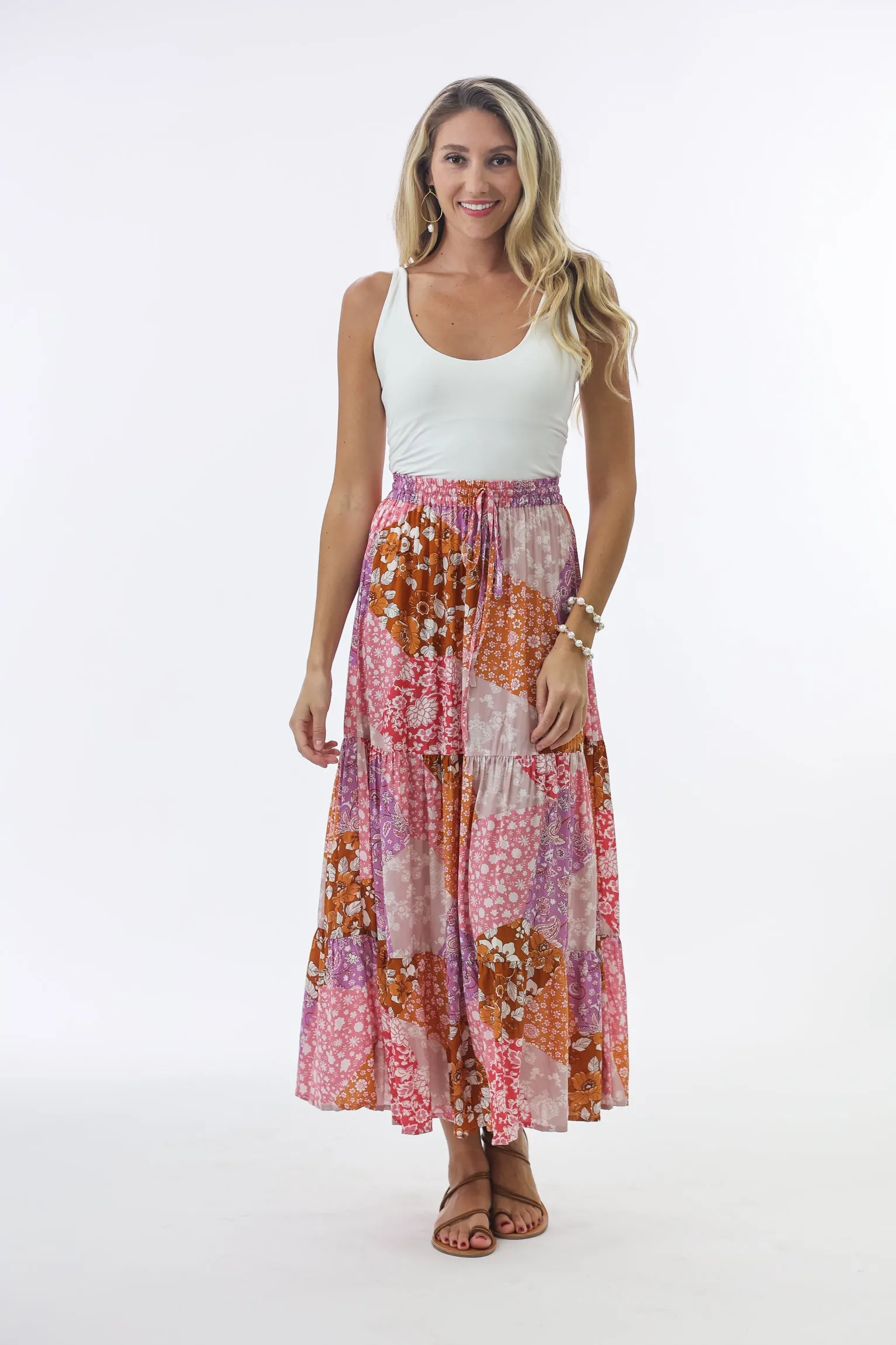 Tulum Maxi Skirt in Patchwork