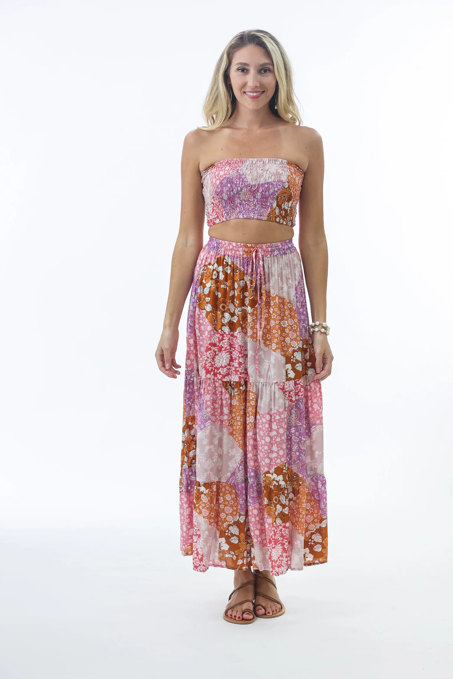 Tulum Maxi Skirt in Patchwork
