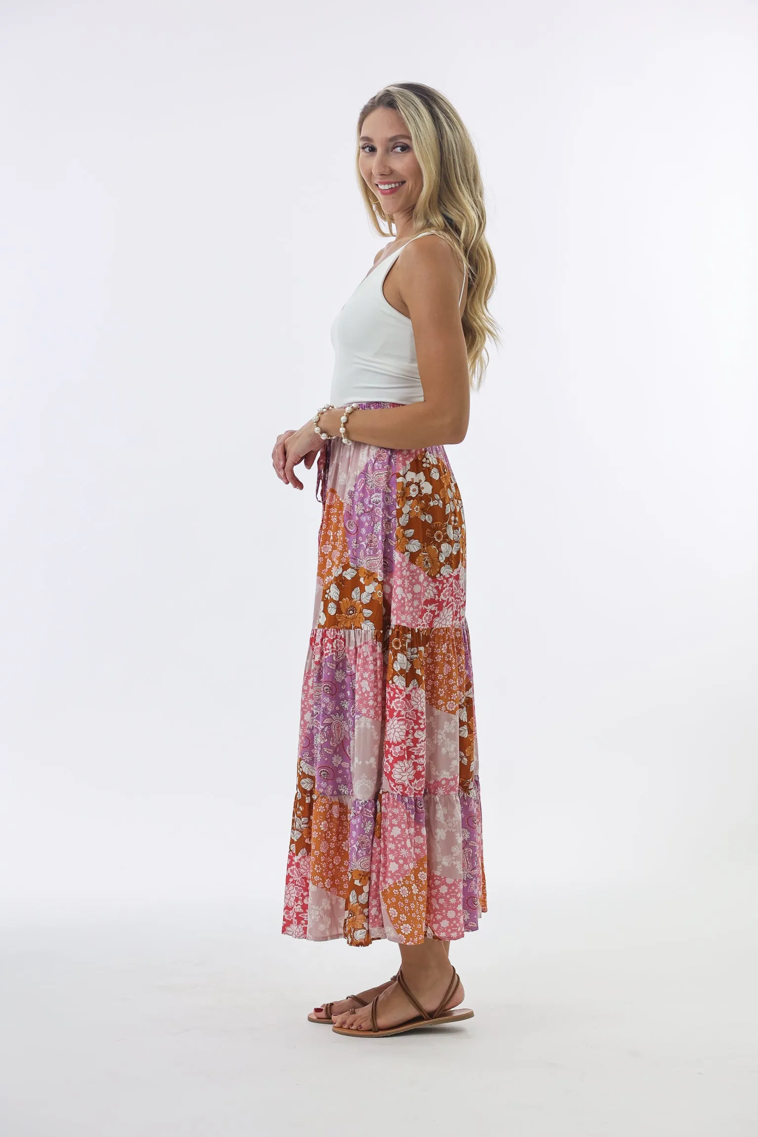 Tulum Maxi Skirt in Patchwork