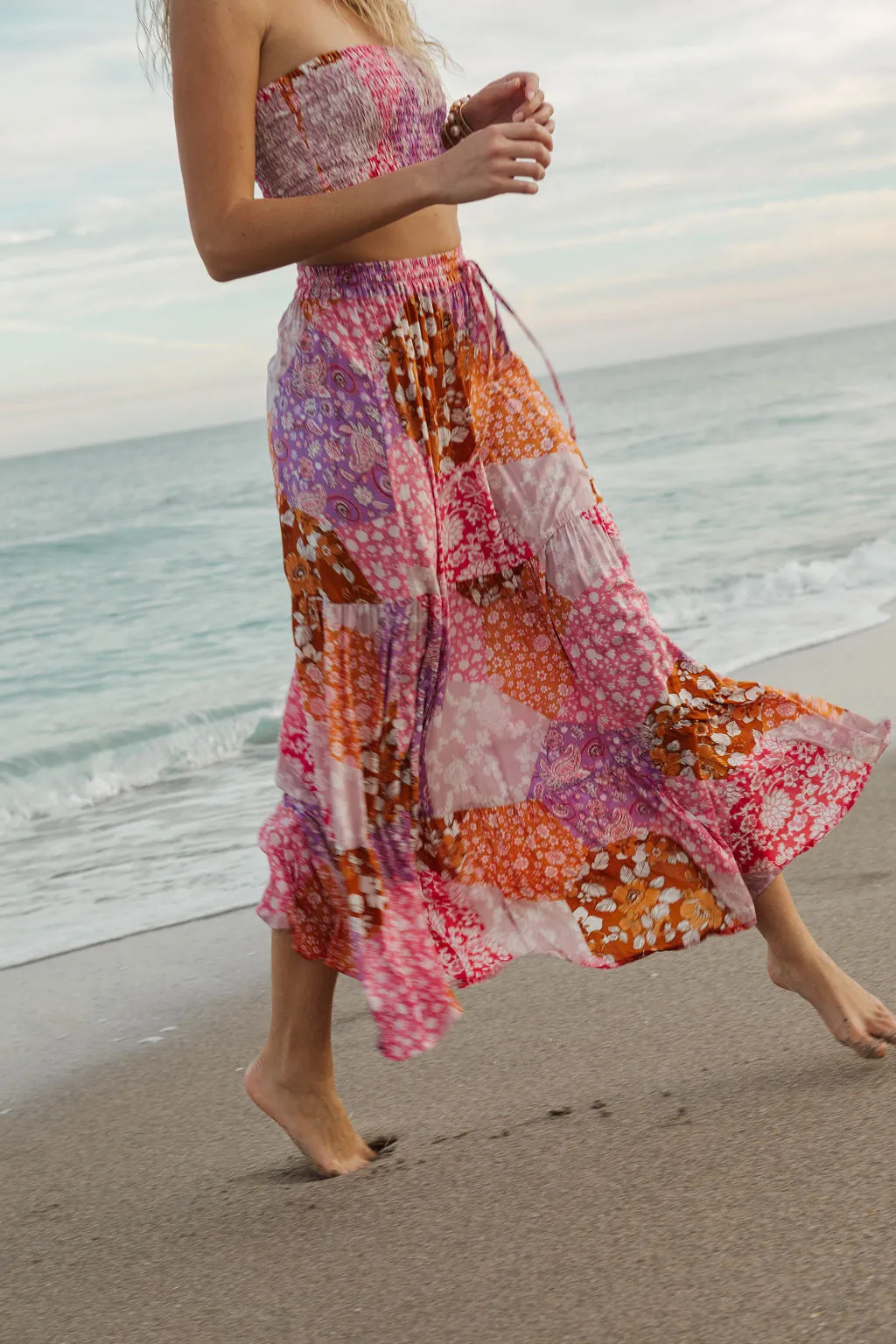 Tulum Maxi Skirt in Patchwork