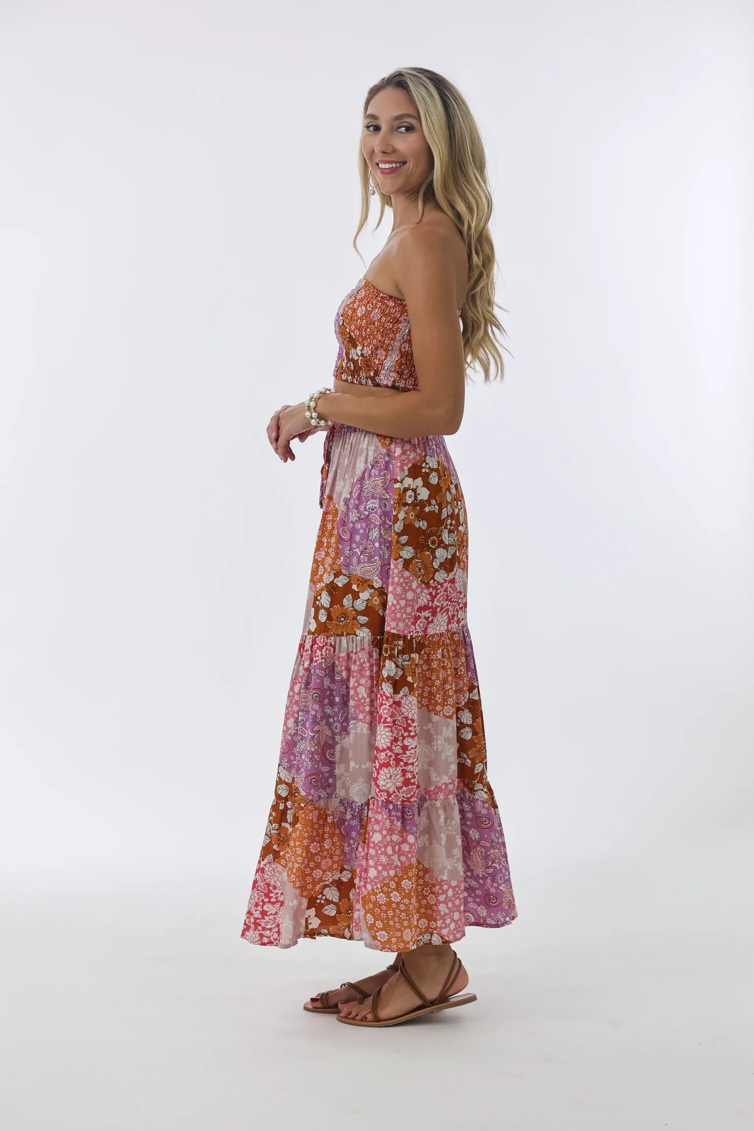 Tulum Maxi Skirt in Patchwork