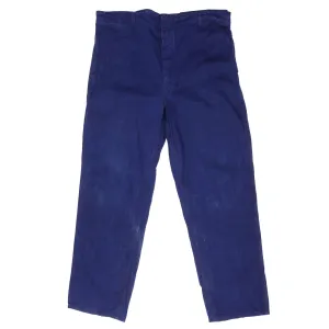 VINTAGE FRENCH WORKWEAR BLUE SANFOR BUCKING DREINAHT HBT TROUSERS 1960S 40X32
