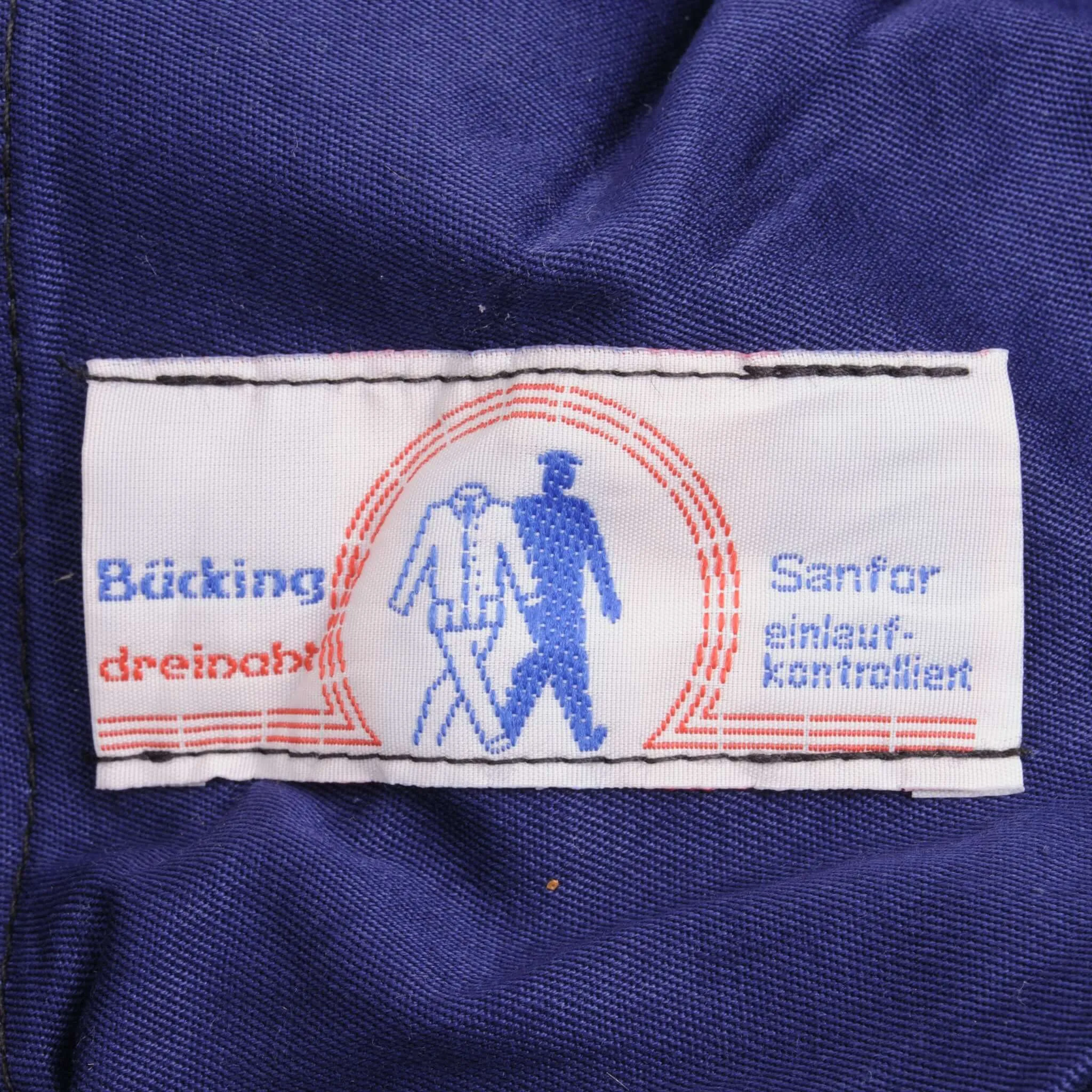 VINTAGE FRENCH WORKWEAR BLUE SANFOR BUCKING DREINAHT HBT TROUSERS 1960S 40X32