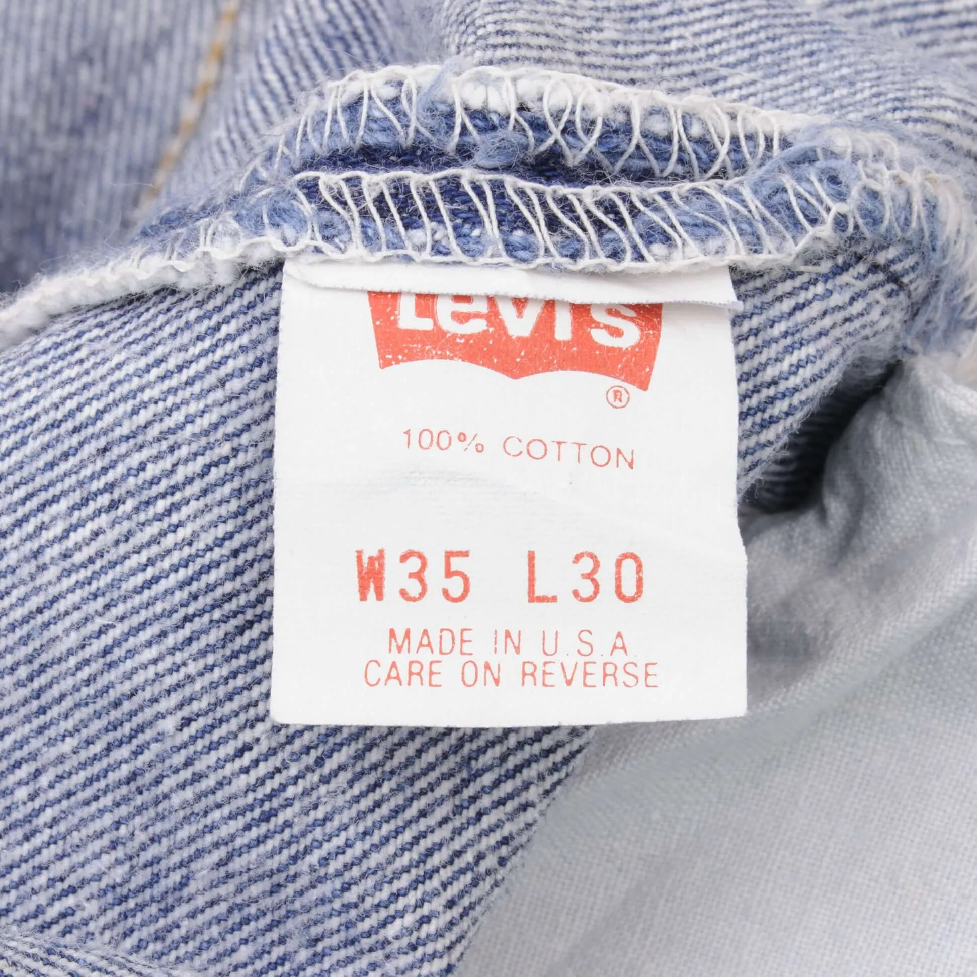 VINTAGE LEVIS 501 JEANS INDIGO 1980S SIZE W33 L29 MADE IN USA