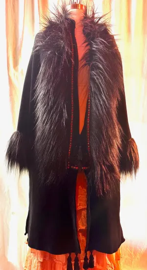 Warm Black Unlined Coat w/ Zipper