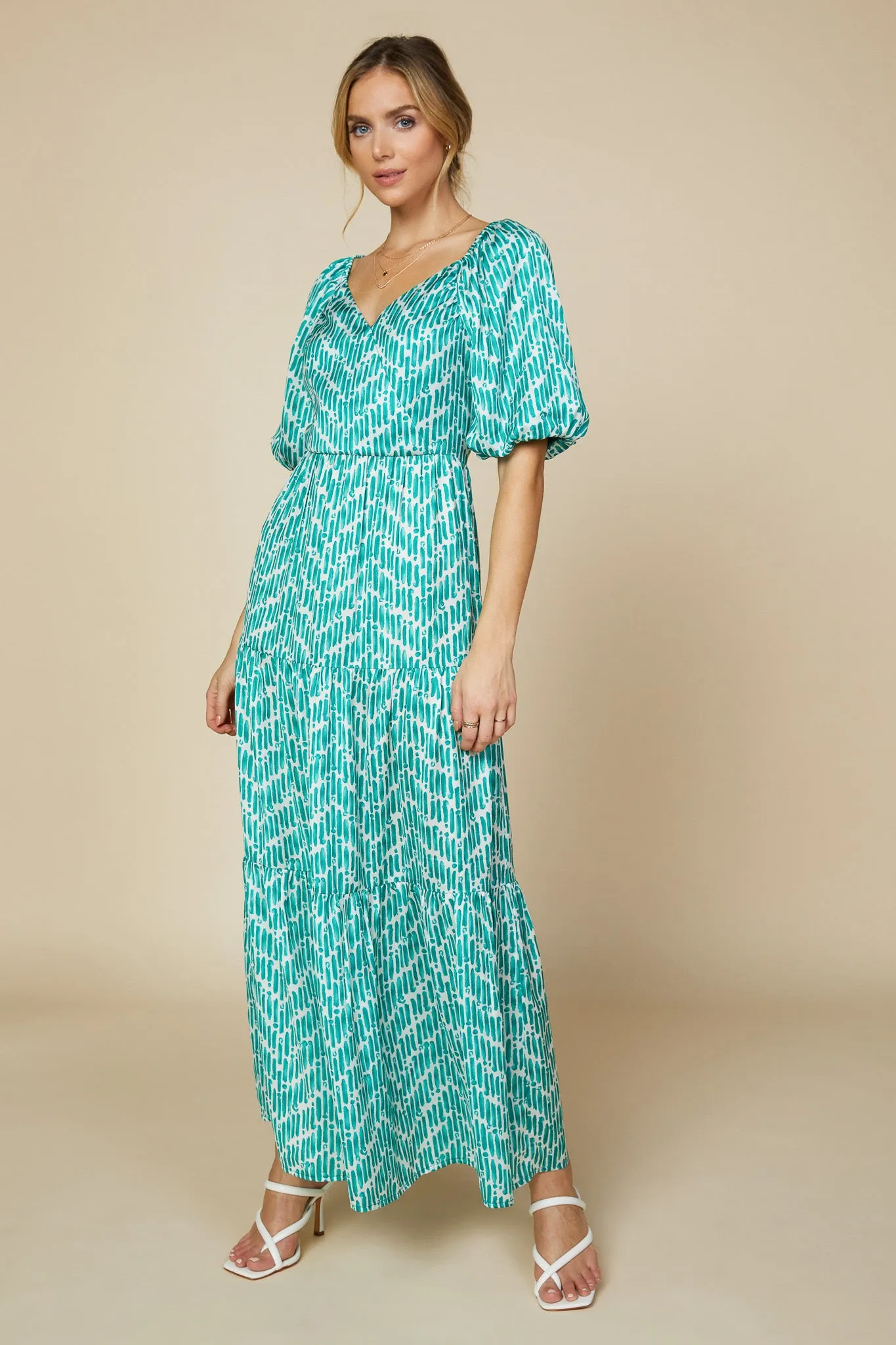 Watercolor Chevron Maxi Dress