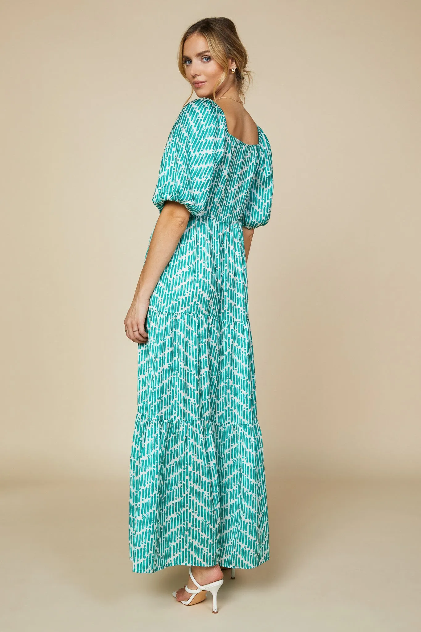 Watercolor Chevron Maxi Dress