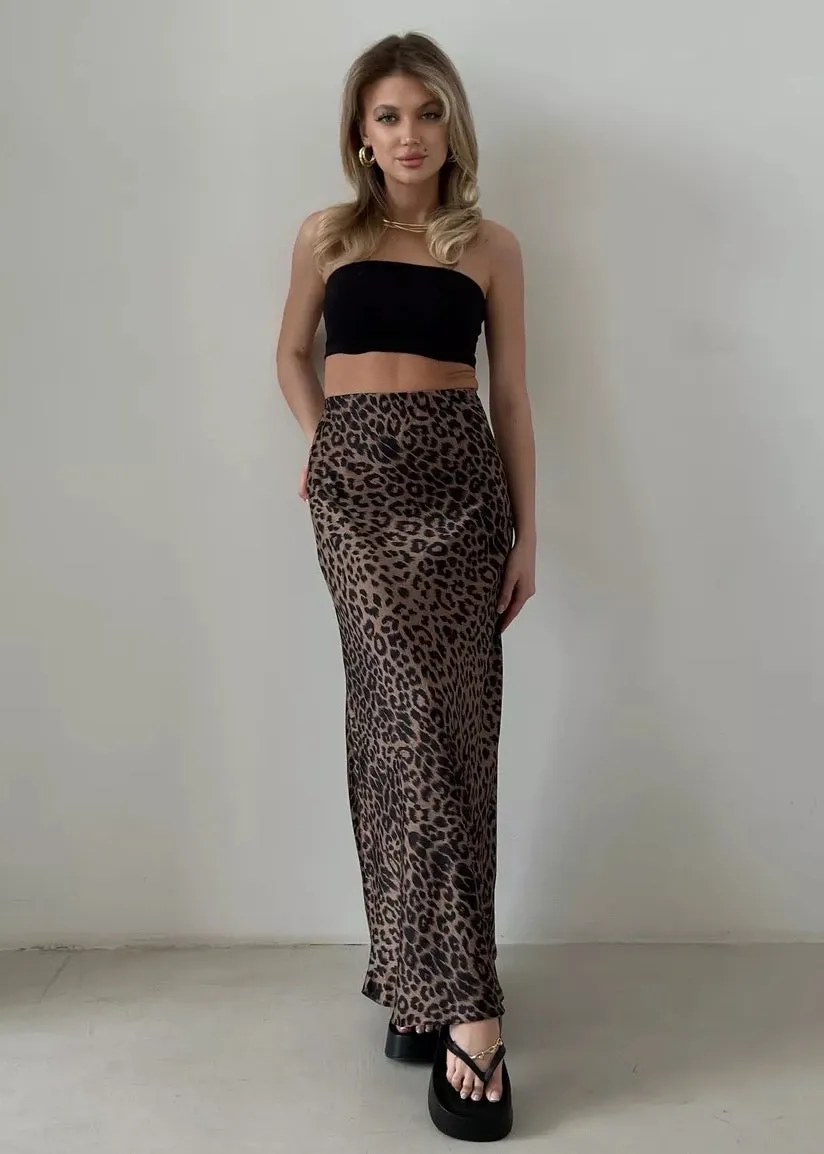Wendy Leopard Print Maxi Skirt