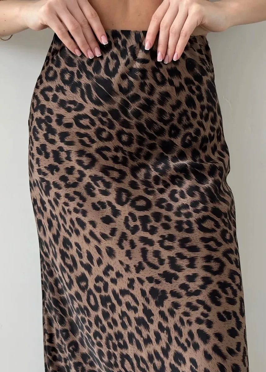 Wendy Leopard Print Maxi Skirt