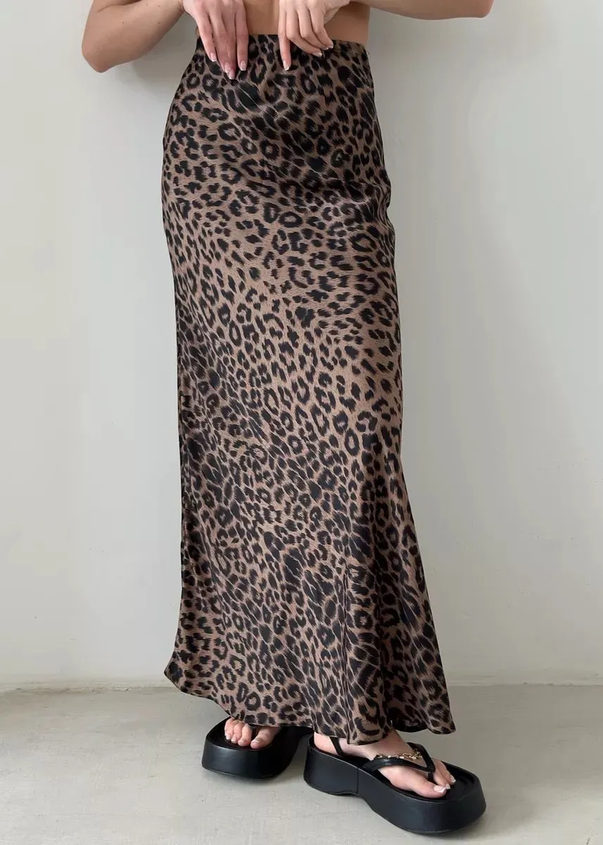 Wendy Leopard Print Maxi Skirt