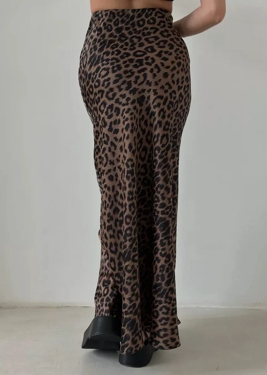 Wendy Leopard Print Maxi Skirt