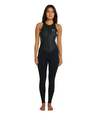 Women's Cruise 2mm Long Jane Steamer Wetsuit - Black Hibiscus