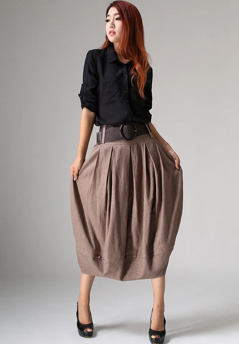 Women's linen bubble skirt 1032#