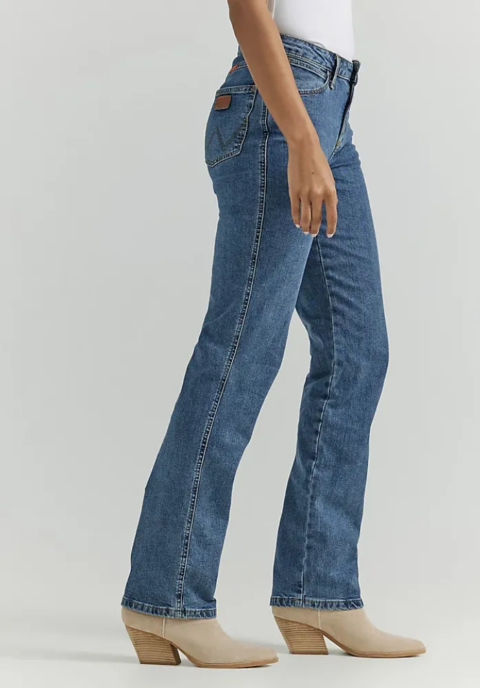 WRANGLER WOMENS COWBOY CUT SLIM FIT STRETCH JEAN IN STONEWASH  STYLE 18MWZSW
