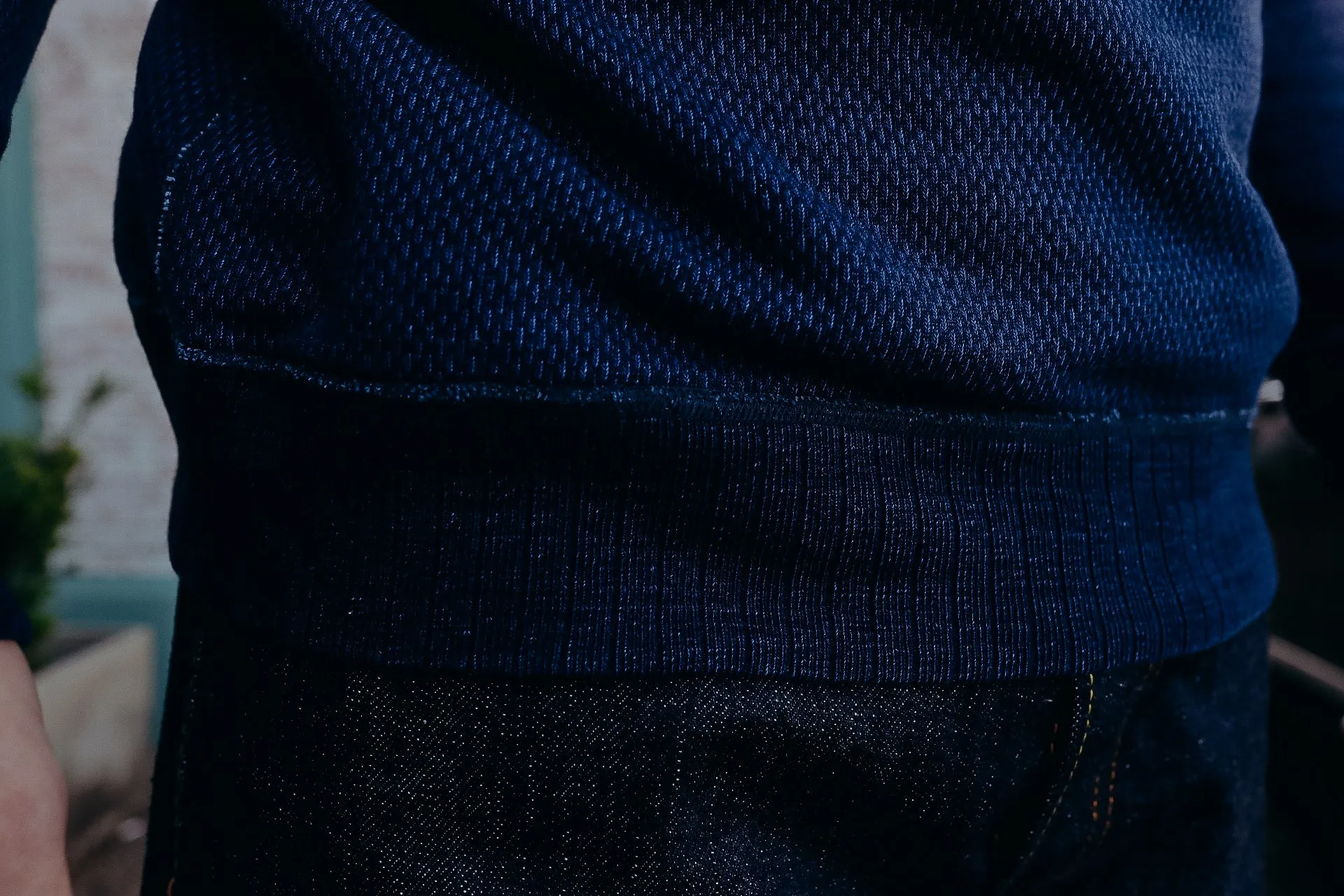 Yarn Dyed Indigo Hoodie - Sashiko (5410-3)